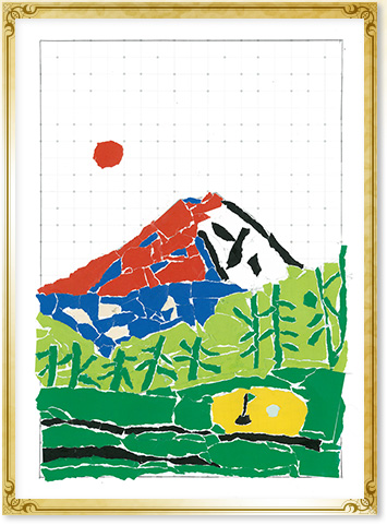 赤富士とゴルフ場イメージ